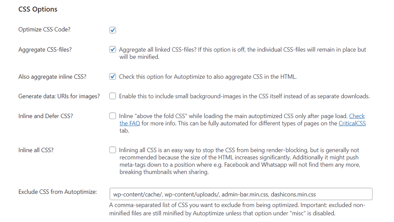 CSS Options